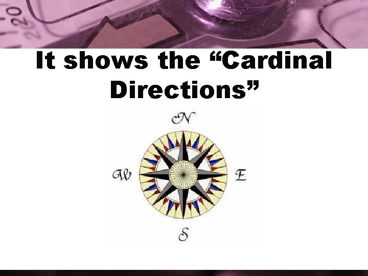 It shows the “Cardinal Directions” 