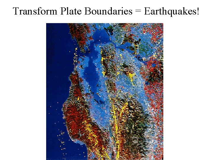 Transform Plate Boundaries = Earthquakes! 