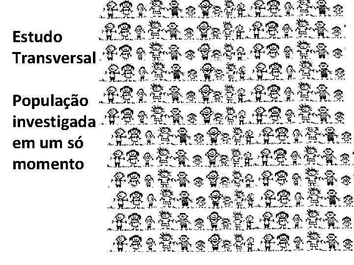 Estudo Transversal População investigada em um só momento 