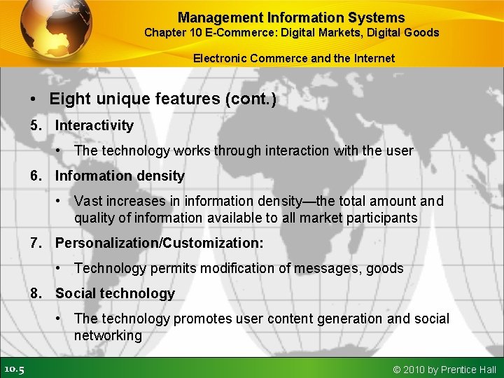 Management Information Systems Chapter 10 E-Commerce: Digital Markets, Digital Goods Electronic Commerce and the