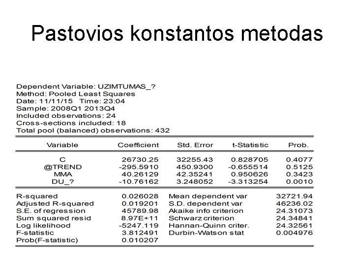 Pastovios konstantos metodas 