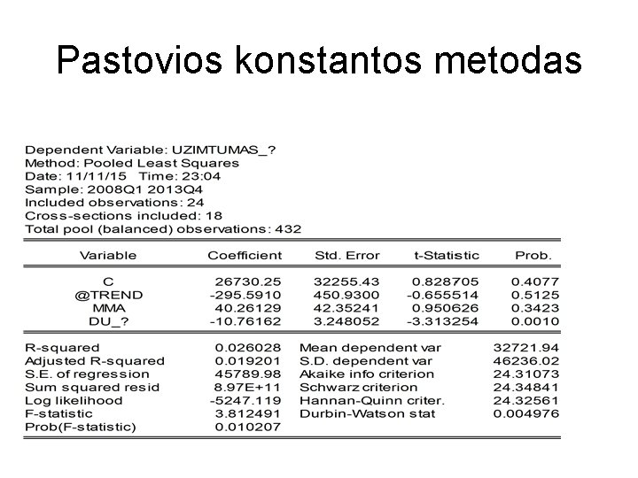 Pastovios konstantos metodas 