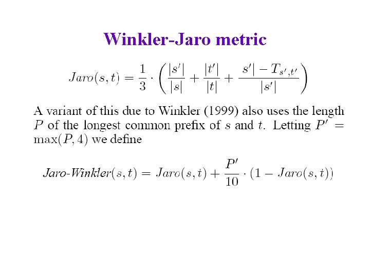 Winkler-Jaro metric 