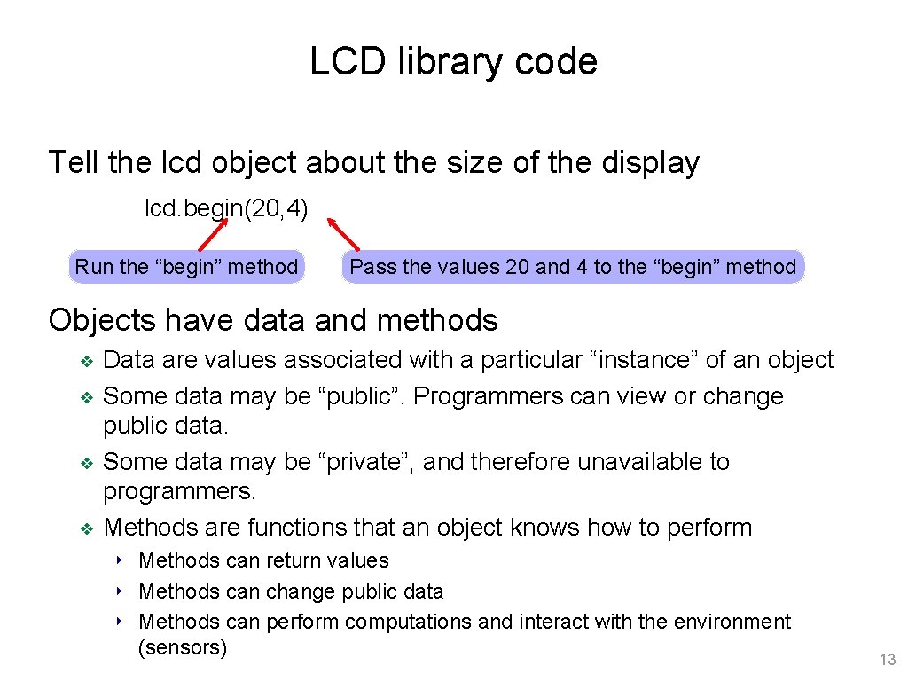 LCD library code Tell the lcd object about the size of the display lcd. LCD library code Tell the lcd object about the size of the display lcd.