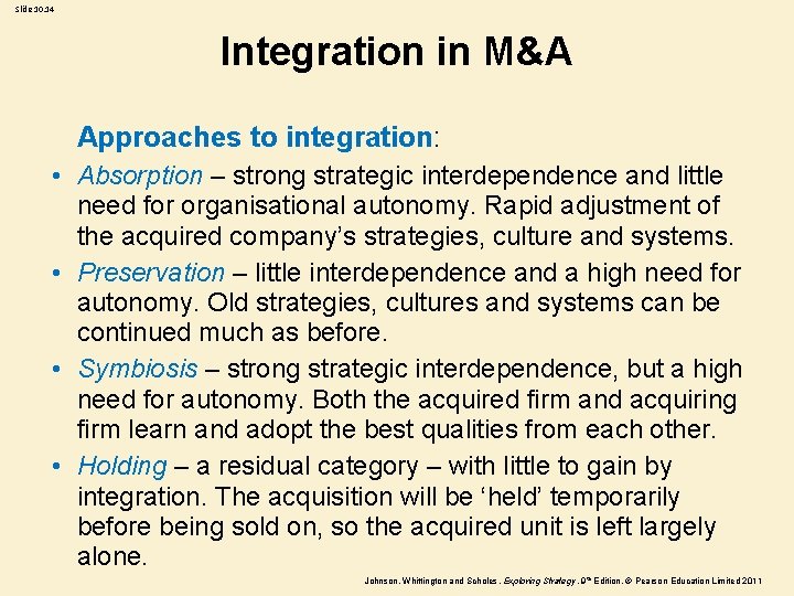 Slide 10. 14 Integration in M&A Approaches to integration: • Absorption – strong strategic Slide 10. 14 Integration in M&A Approaches to integration: • Absorption – strong strategic
