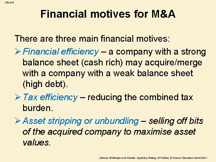 Slide 10. 9 Financial motives for M&A There are three main financial motives: Ø Slide 10. 9 Financial motives for M&A There are three main financial motives: Ø