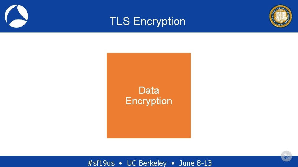 TLS Encryption Data Encryption #sf 19 us • UC Berkeley • June 8 -13 TLS Encryption Data Encryption #sf 19 us • UC Berkeley • June 8 -13