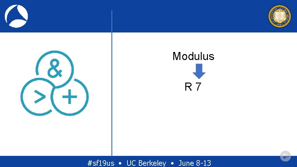 Modulus R 7 #sf 19 us • UC Berkeley • June 8 -13 Modulus R 7 #sf 19 us • UC Berkeley • June 8 -13