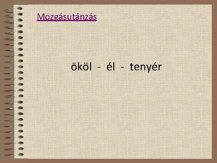 Mozgásutánzás ököl - él - tenyér 