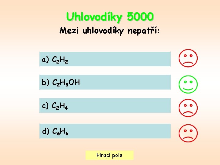 Uhlovodíky 5000 Mezi uhlovodíky nepatří: a) C 2 H 2 b) C 2 H