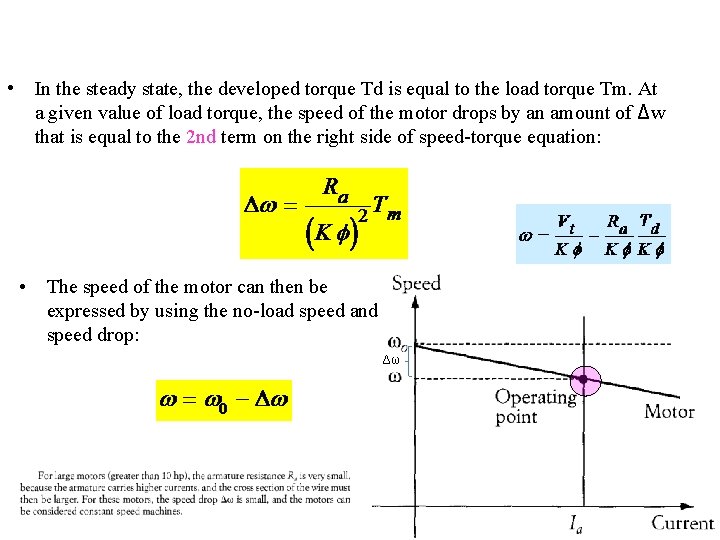  • In the steady state, the developed torque Td is equal to the