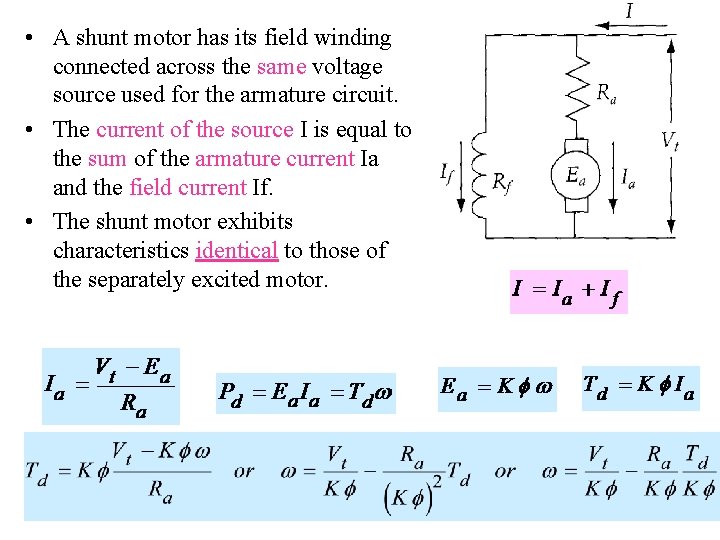  • A shunt motor has its field winding connected across the same voltage