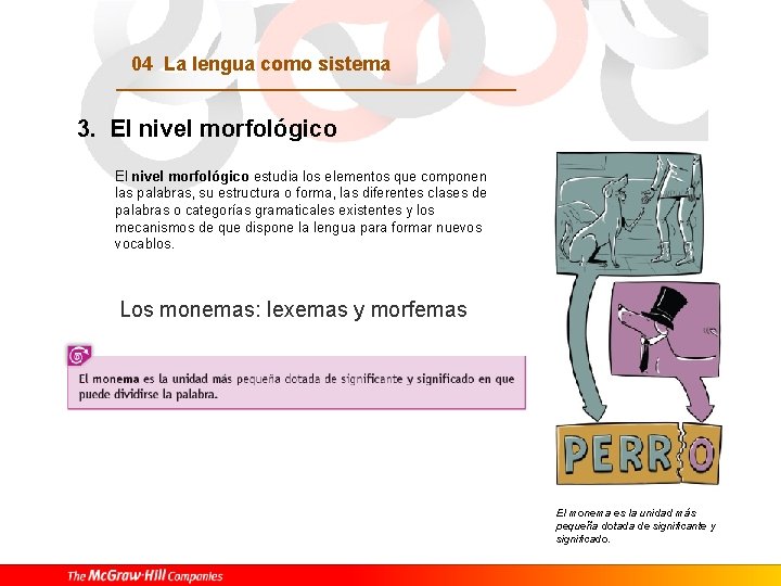 04 La lengua como sistema 3. El nivel morfológico estudia los elementos que componen