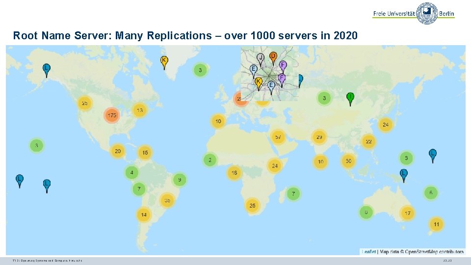 Root Name Server: Many Replications – over 1000 servers in 2020 TI 3: Operating