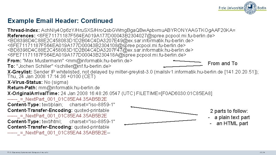 Example Email Header: Continued Thread-Index: Ach. NIy 4 Op 6 z. Y/Hru. SXS/Hro. Qsb.