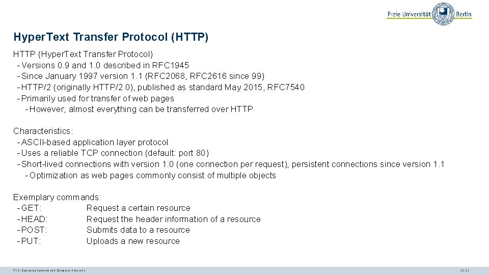 Hyper. Text Transfer Protocol (HTTP) HTTP (Hyper. Text Transfer Protocol) - Versions 0. 9