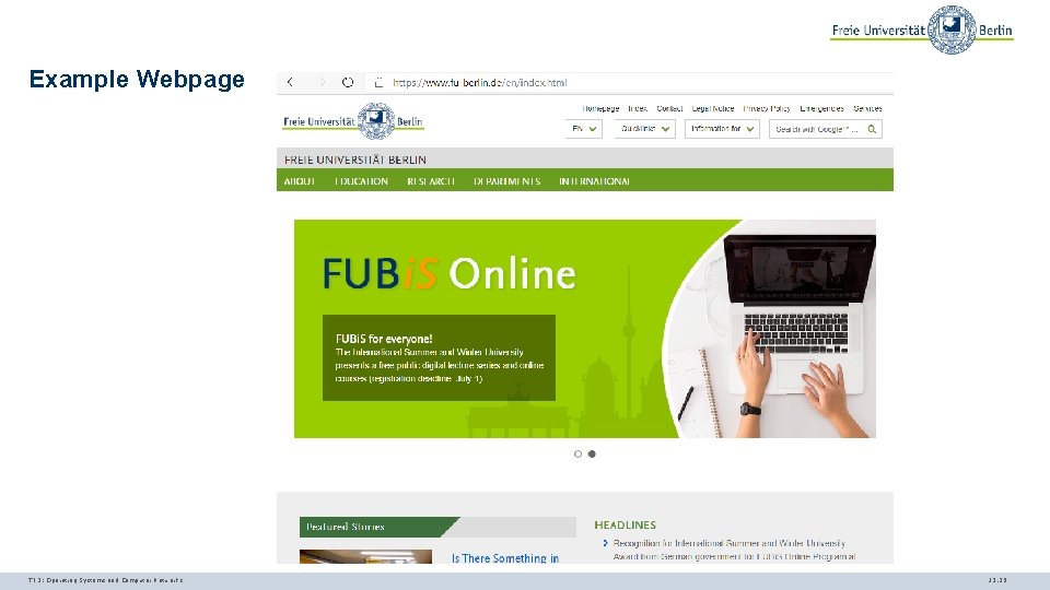 Example Webpage TI 3: Operating Systems and Computer Networks 12. 35 
