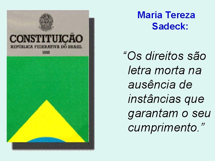 Maria Tereza Sadeck: “Os direitos são letra morta na ausência de instâncias que garantam