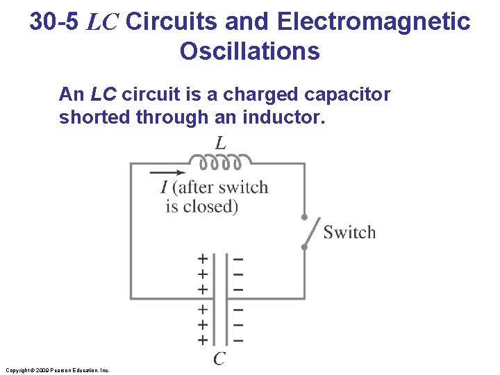 30 -5 LC Circuits and Electromagnetic Oscillations An LC circuit is a charged capacitor