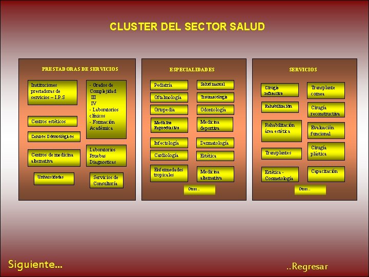 CLUSTER DEL SECTOR SALUD PRESTADORAS DE SERVICIOS Instituciones prestadoras de servicios – I. P.