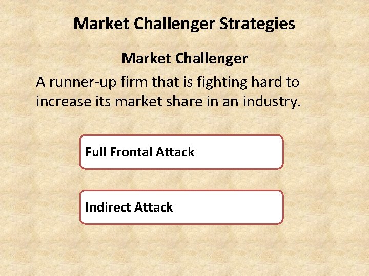 Market Challenger Strategies Market Challenger A runner-up firm that is fighting hard to increase