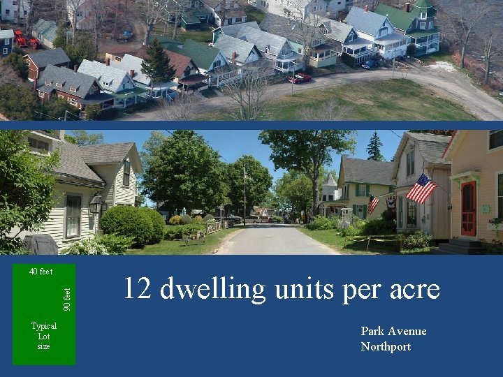 90 feet 40 feet Typical Lot size 12 dwelling units per acre Park Avenue