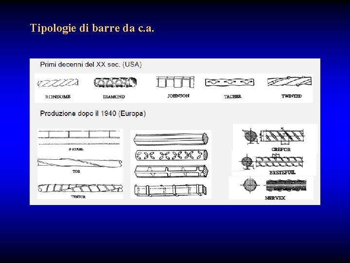 Tipologie di barre da c. a. 