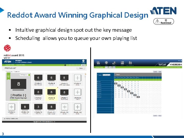 Reddot Award Winning Graphical Design • Intuitive graphical design spot out the key message