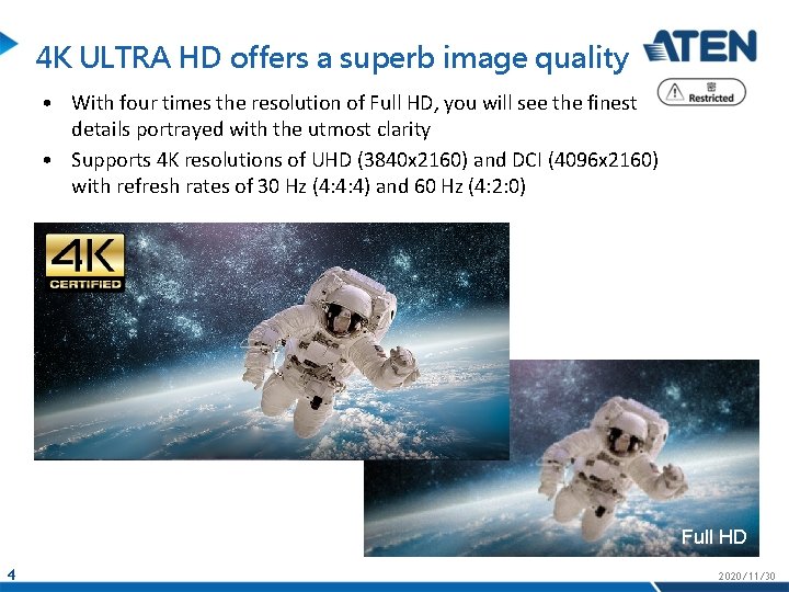 4 K ULTRA HD offers a superb image quality • With four times the