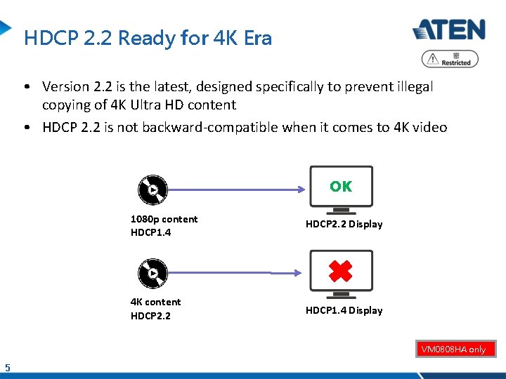 HDCP 2. 2 Ready for 4 K Era • Version 2. 2 is the