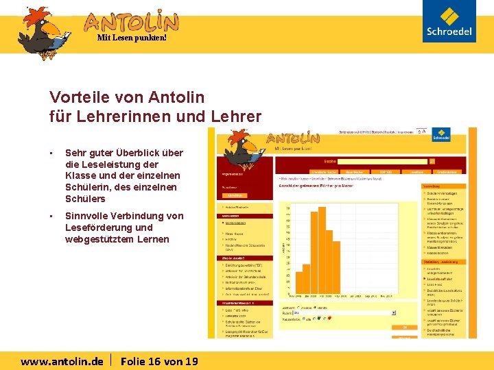 Mit Lesen punkten! Vorteile von Antolin für Lehrerinnen und Lehrer • Sehr guter Überblick