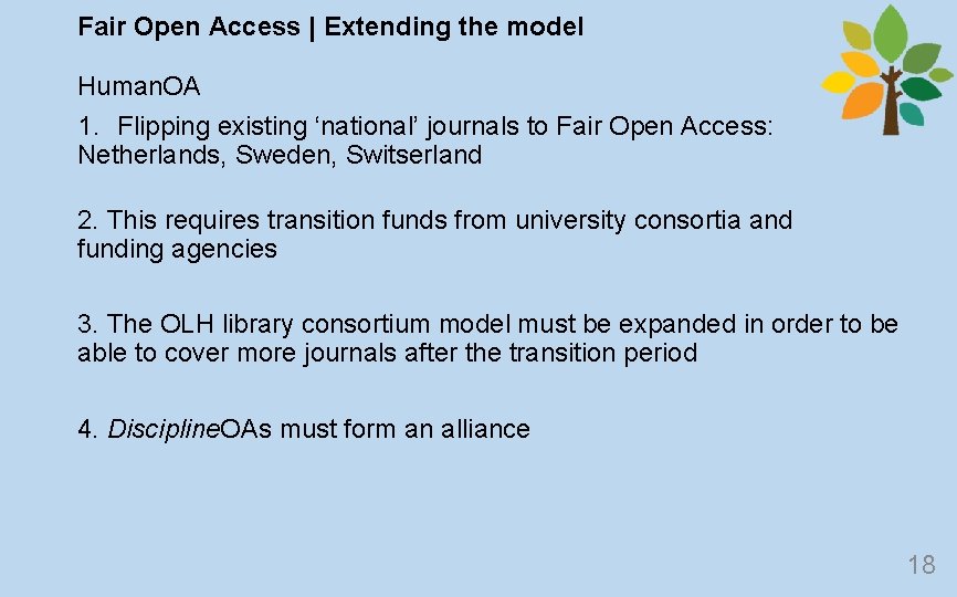 Fair Open Access | Extending the model Human. OA 1. Flipping existing ‘national’ journals