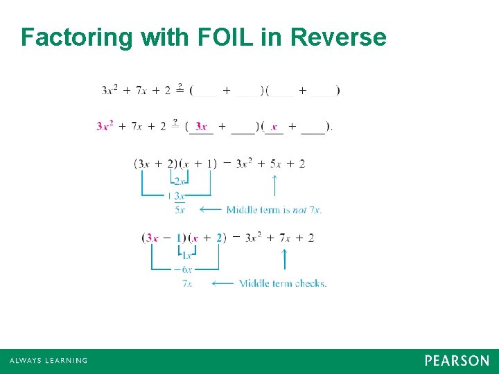 Factoring with FOIL in Reverse 