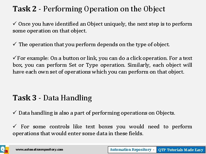 TEST AUTOMATION AND QTP The Zeroth Step www
