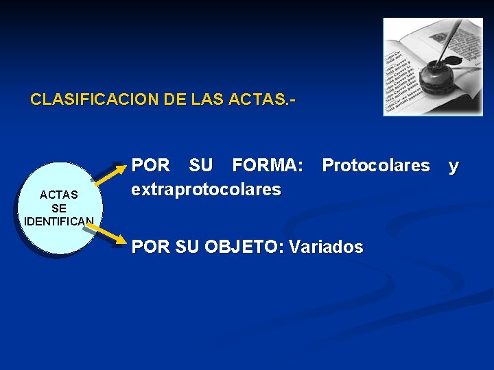 CLASIFICACION DE LAS ACTAS. - ACTAS SE IDENTIFICAN POR SU FORMA: Protocolares y extraprotocolares