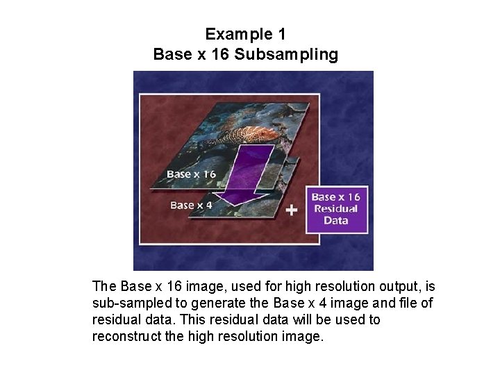 Example 1 Base x 16 Subsampling The Base x 16 image, used for high