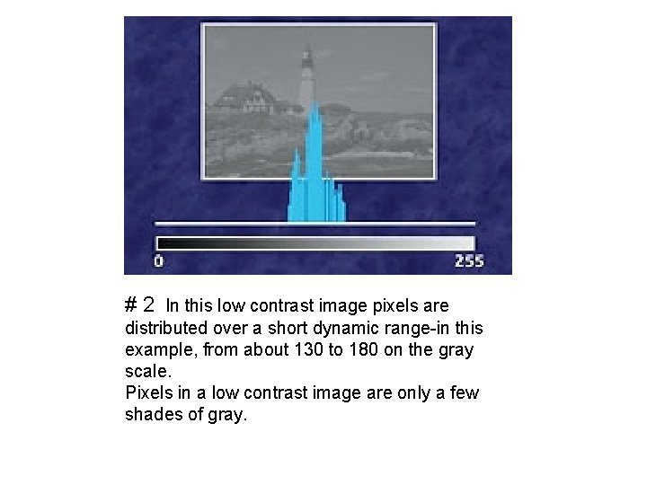 # 2 In this low contrast image pixels are distributed over a short dynamic
