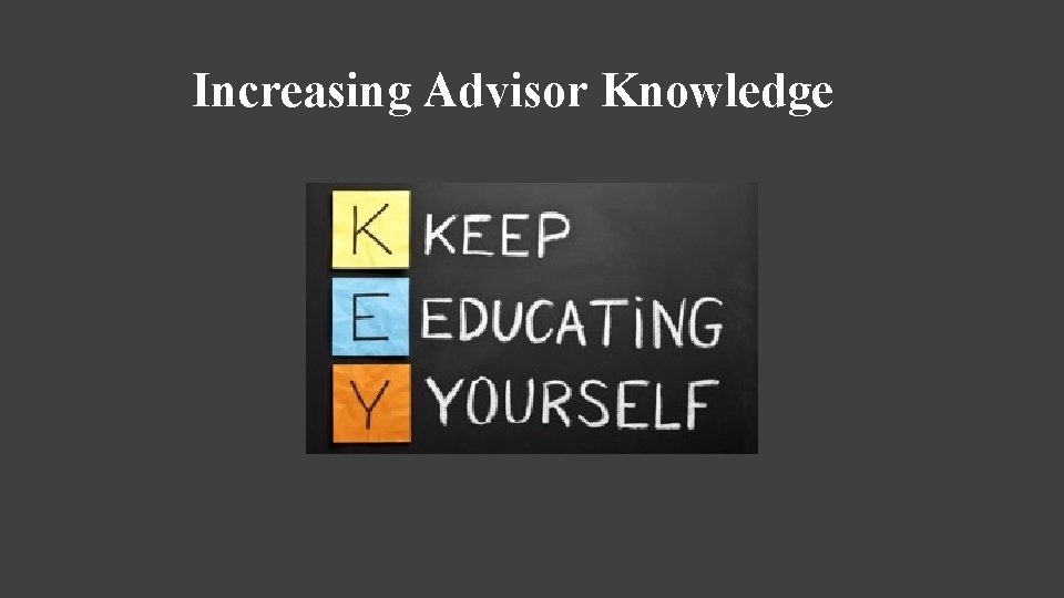 Increasing Advisor Knowledge 
