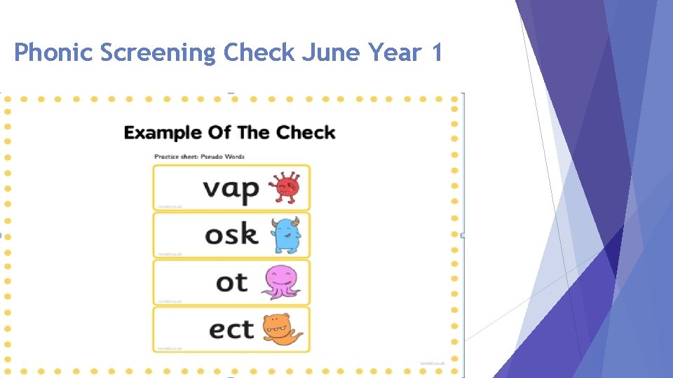Phonic Screening Check June Year 1 Phonic Screening Check June Year 1