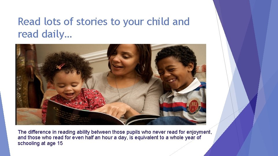 Read lots of stories to your child and read daily… The difference in reading Read lots of stories to your child and read daily… The difference in reading