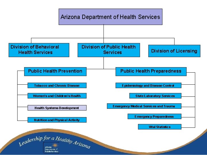 Arizona Department of Health Services Division of Behavioral Health Services Division of Public Health