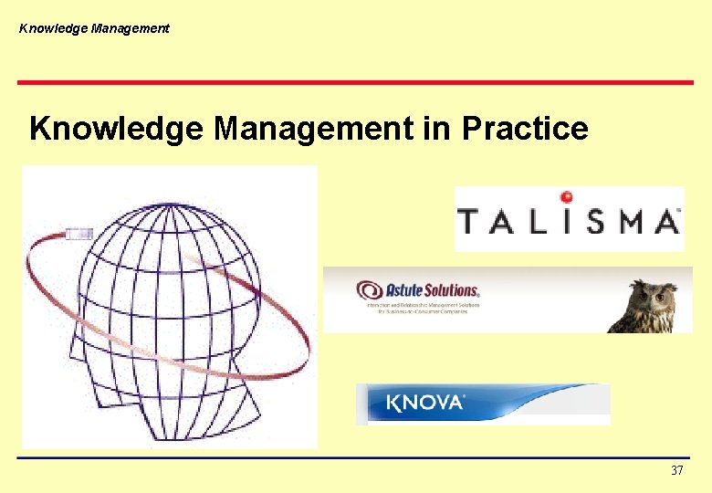 Knowledge Management in Practice 37 