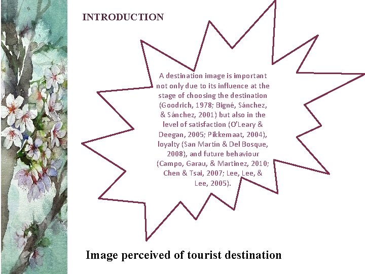 INTRODUCTION A destination image is important not only due to its influence at the