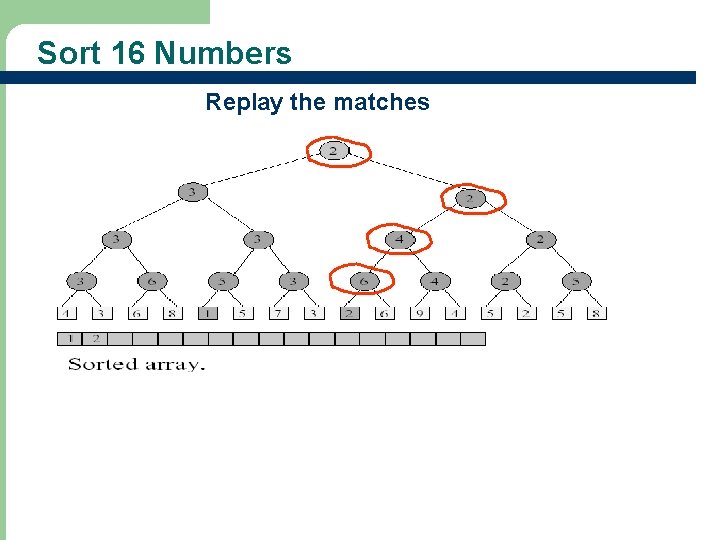 Sort 16 Numbers Replay the matches 12 