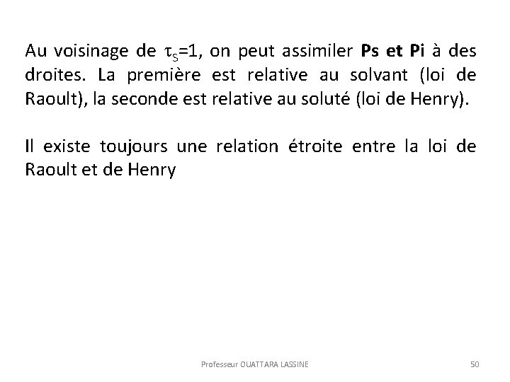 Au voisinage de S=1, on peut assimiler Ps et Pi à des droites. La