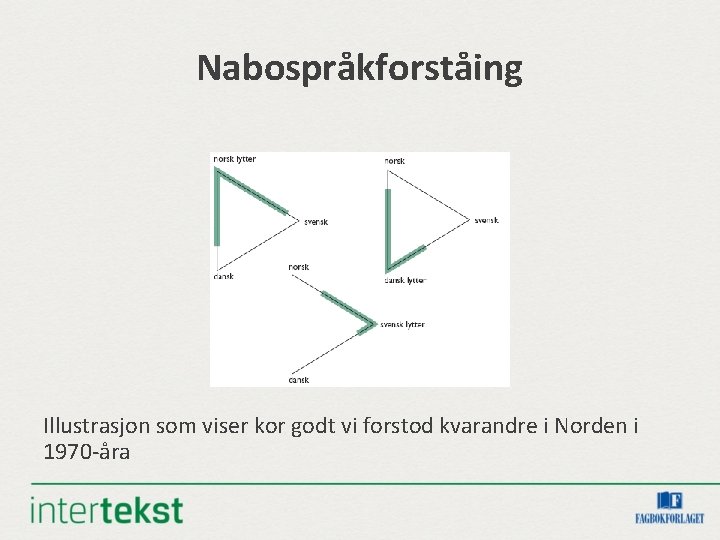 Nabospråkforståing Illustrasjon som viser kor godt vi forstod kvarandre i Norden i 1970 -åra