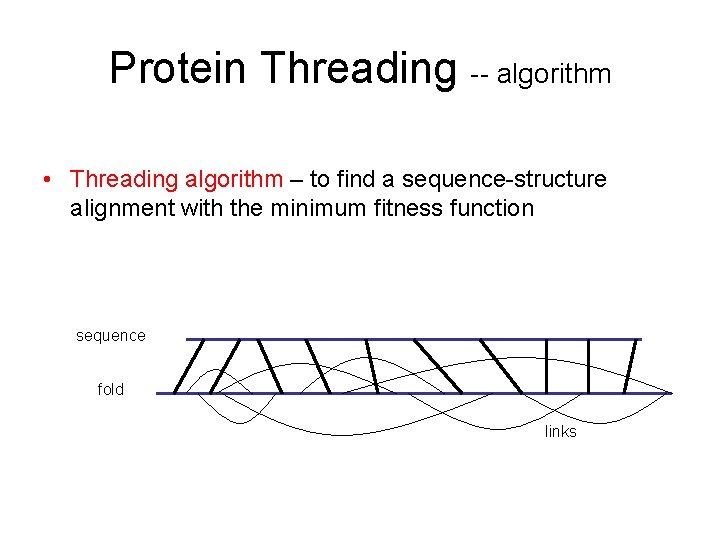 Protein Threading -- algorithm • Threading algorithm – to find a sequence-structure alignment with