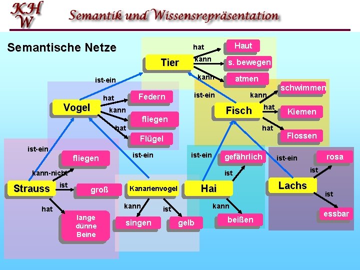 Semantische Netze Haut hat Tier kann s. bewegen ist ein kann hat ist ein