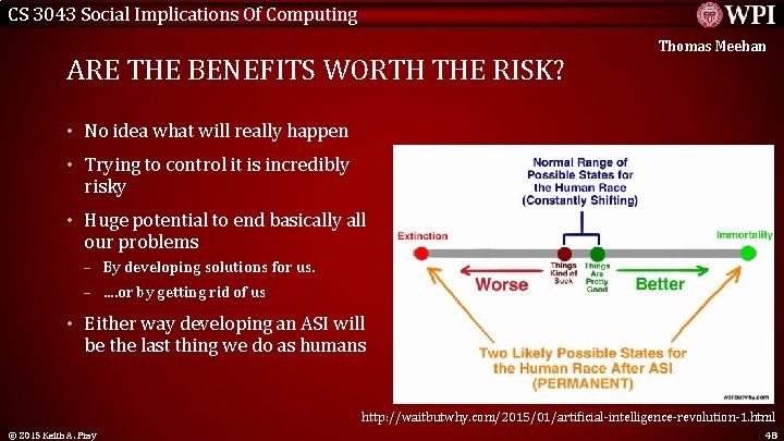 CS 3043 Social Implications Of Computing ARE THE BENEFITS WORTH THE RISK? Thomas Meehan