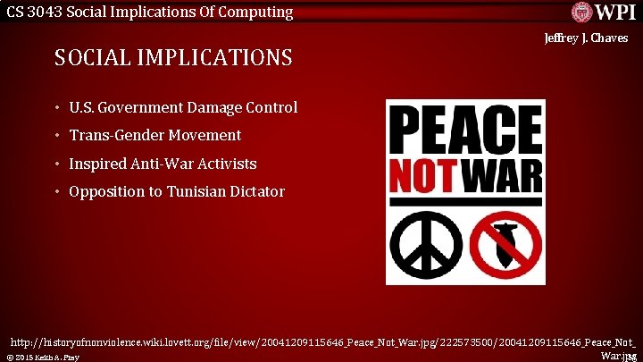 CS 3043 Social Implications Of Computing SOCIAL IMPLICATIONS Jeffrey J. Chaves • U. S.